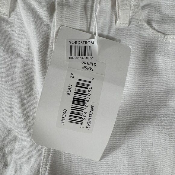 Frame Denim White Jeans NWT Size 26 Le Skinny De Jeanne Blanc White Step Hem - Picture 5 of 14